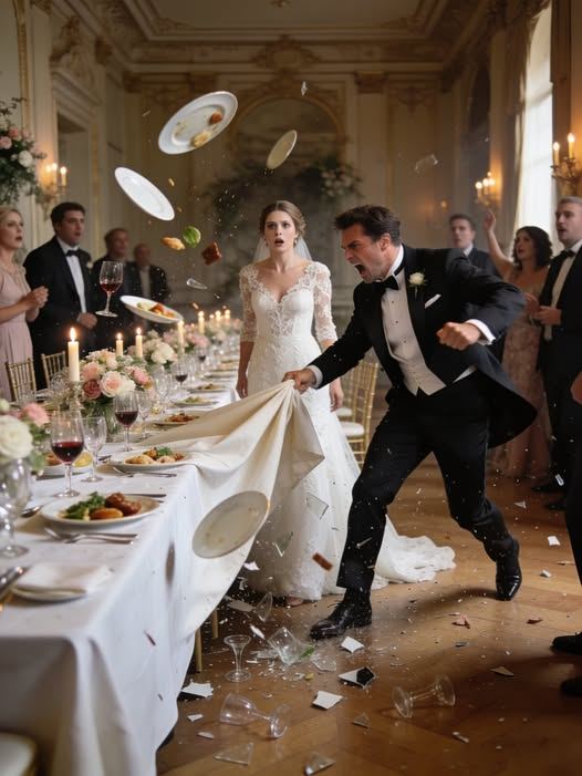 Beim Hochzeitsdinner riss mein Mann gewaltsam die Tischdecke weg, warf alles Essen um und schrie: „Jetzt überschreibst du dein Erbe auf meinen Namen!“