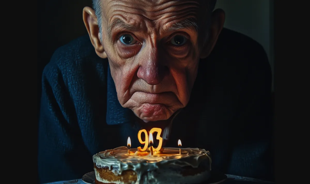 Anciano solitario invita a su familia a celebrar su 93° cumpleaños, pero solo un extraño aparece.