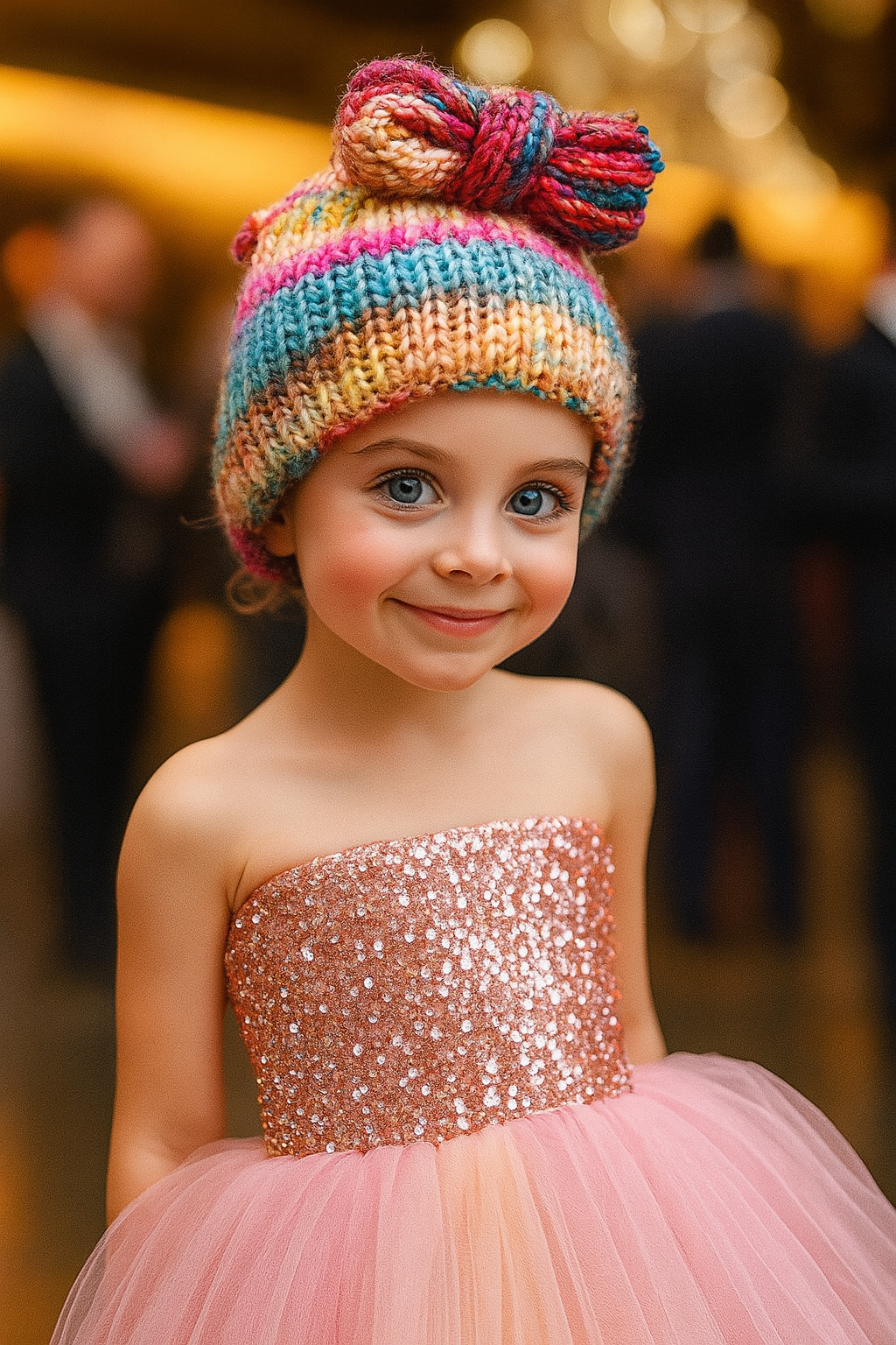 Die Tochter meines Verlobten trug bei unserer Hochzeit eine seltsame gestrickte Mütze – ich weinte, als sie sie abnahm