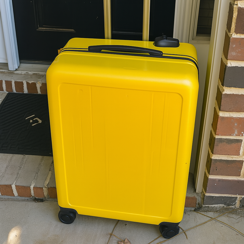 ICH KAM NACH HAUSE UND FAND EINEN GROßEN GELBEN KOFFER VOR MEINER TÜR MIT EINEM ZETTEL – ALS ICH IHN ÖFFNETE, WURDE ICH LEICHENBLASS