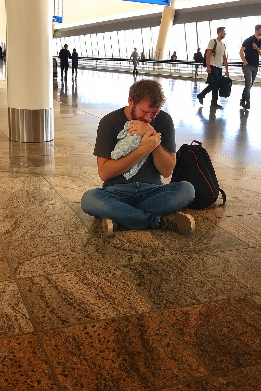 Witwer wird am Flughafen mit seinem Neugeborenen aufgehalten – 82-jährige Meredith hilft ihm