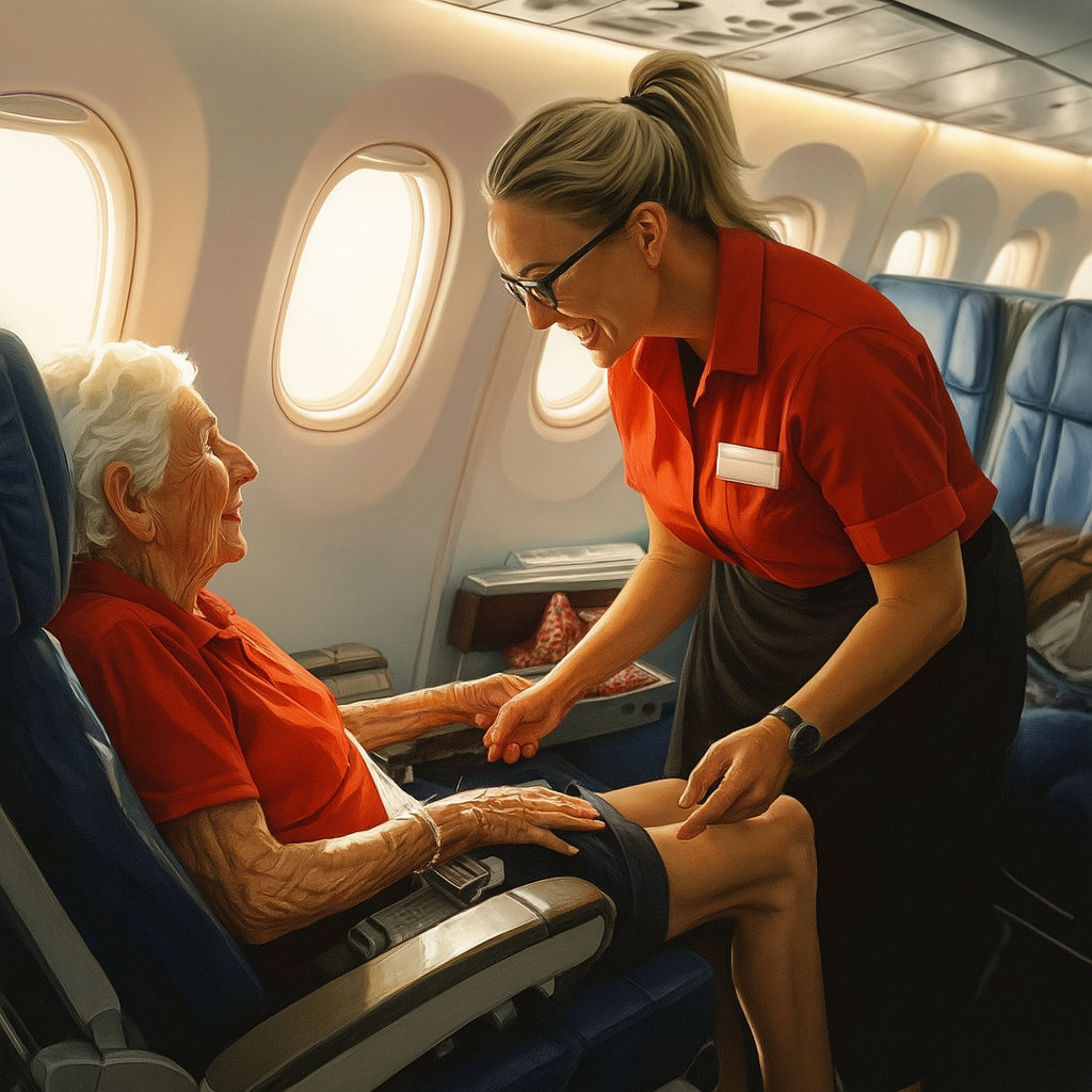 Eine Flugbegleiterin rettete einer 62-jährigen Frau in der Business Class das Leben