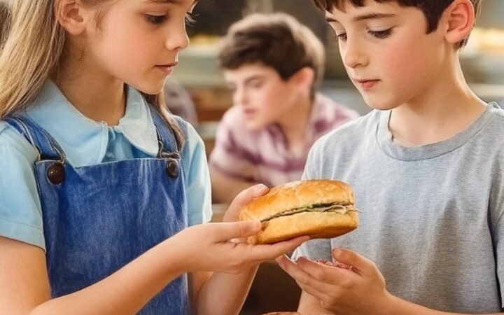 Ein kleines Mädchen teilt ihr Mittagessen mit einem hungrigen Mitschüler – Jahre später erscheint er auf ihrer Hochzeit, und wer hätte das gedacht.
