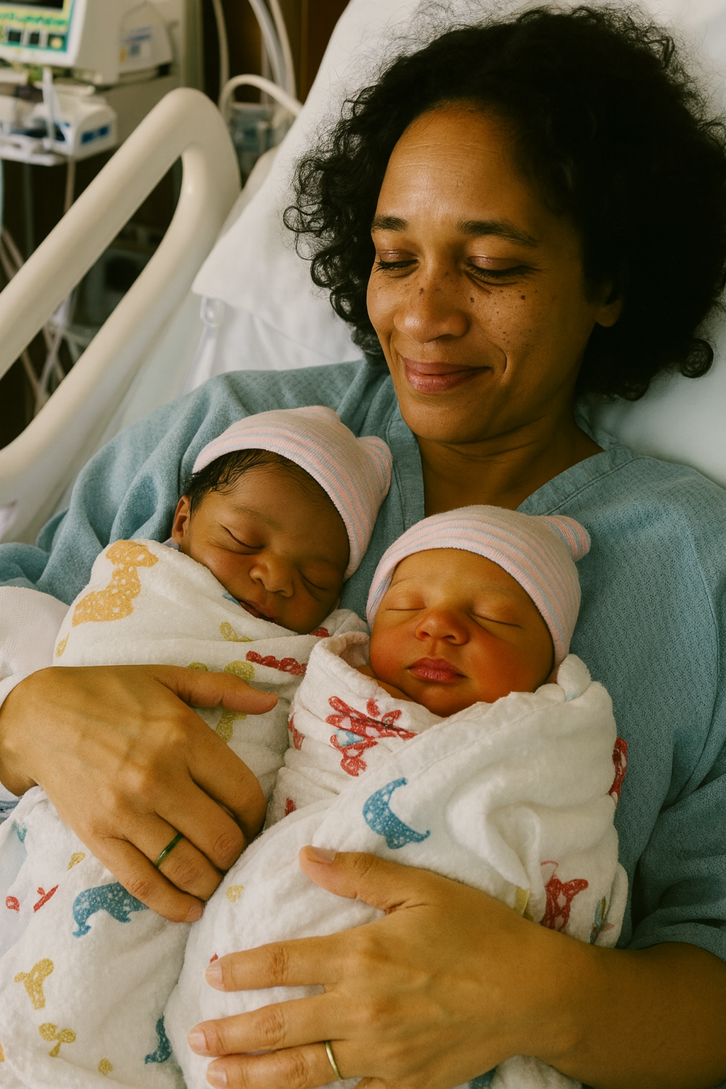 Als eine 53-jährige Frau Zwillinge bekam, versetzte ihr Schwiegersohn ein Muttermal in Schock