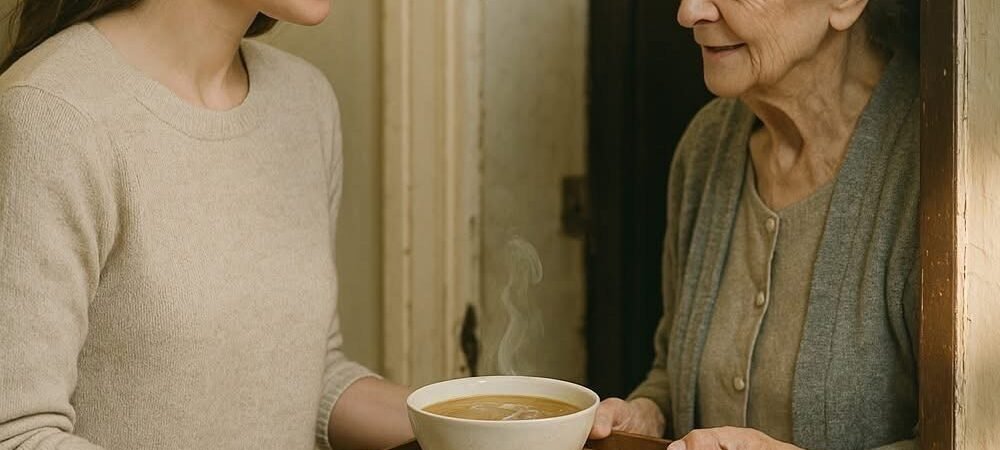 Zwei Jahre lang brachte ich meiner älteren Nachbarin Essen.