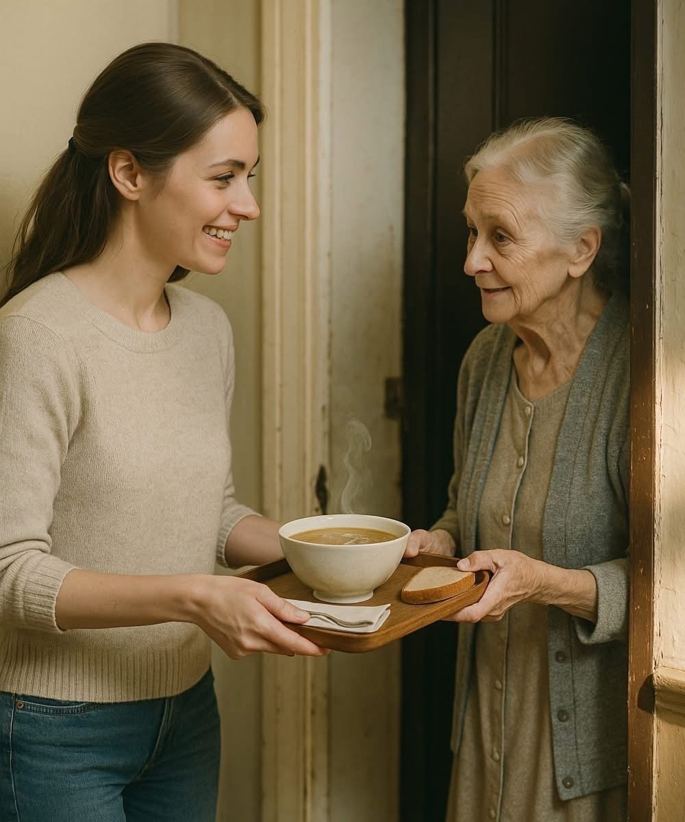Zwei Jahre lang brachte ich meiner älteren Nachbarin Essen.