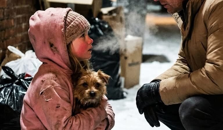 Am Heiligabend fand ein alleinstehender Geschäftsmann ein Mädchen und ihren Hund, die zwischen Müll schliefen