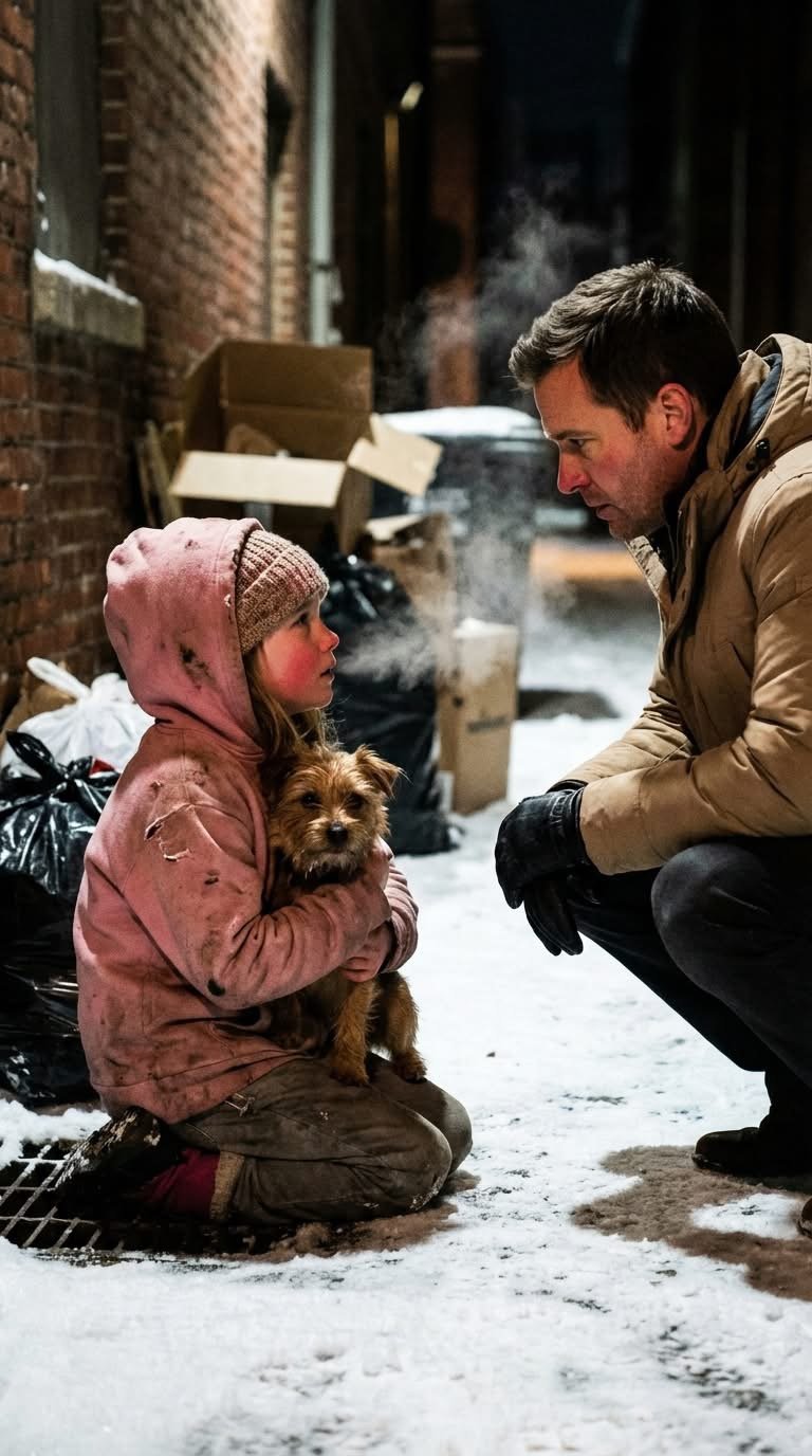Am Heiligabend fand ein alleinstehender Geschäftsmann ein Mädchen und ihren Hund, die zwischen Müll schliefen