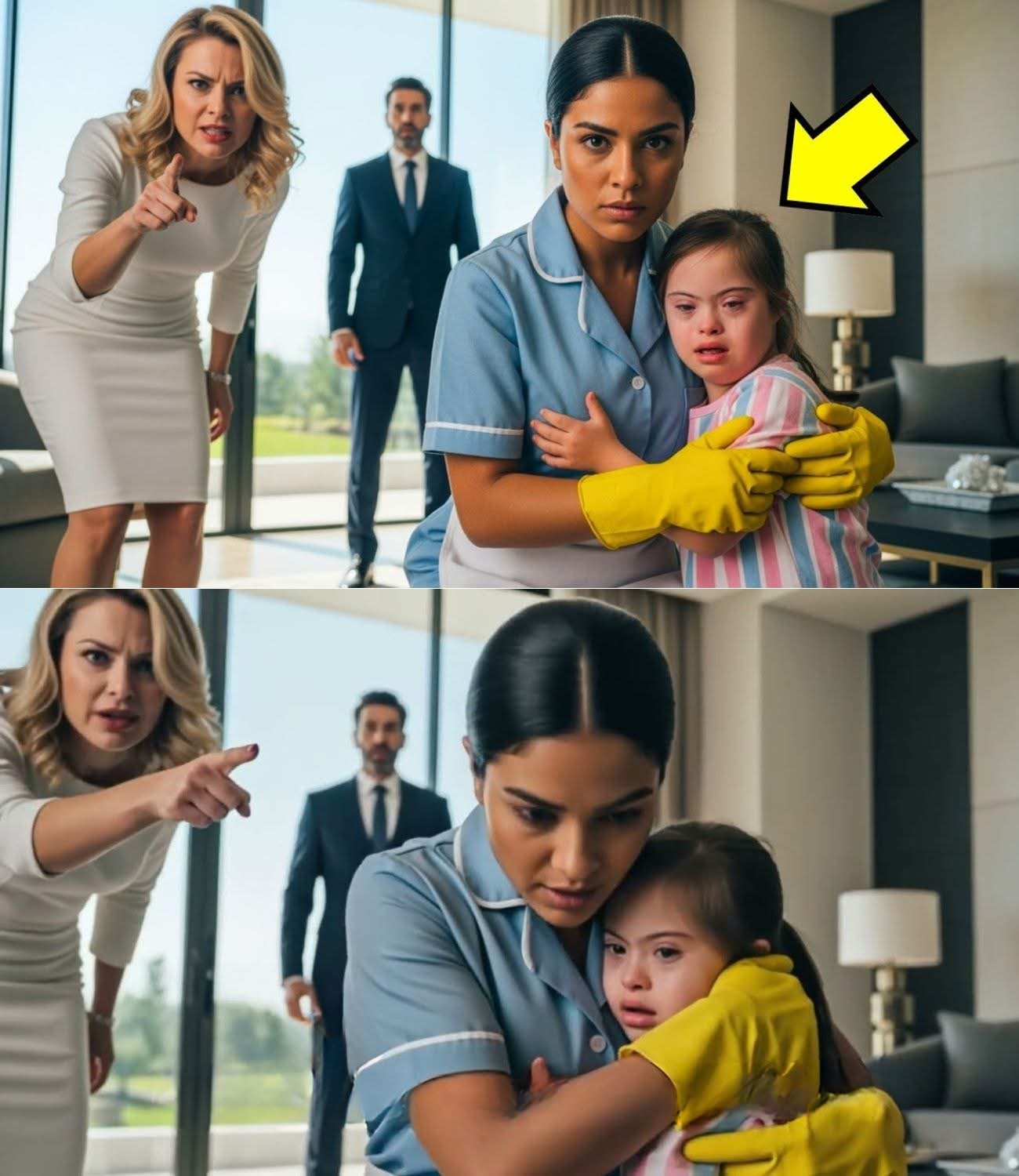 Millionär überrascht seine Haushälterin, als sie sein besonderes Kind beschützt… und ist zutiefst erschüttert!