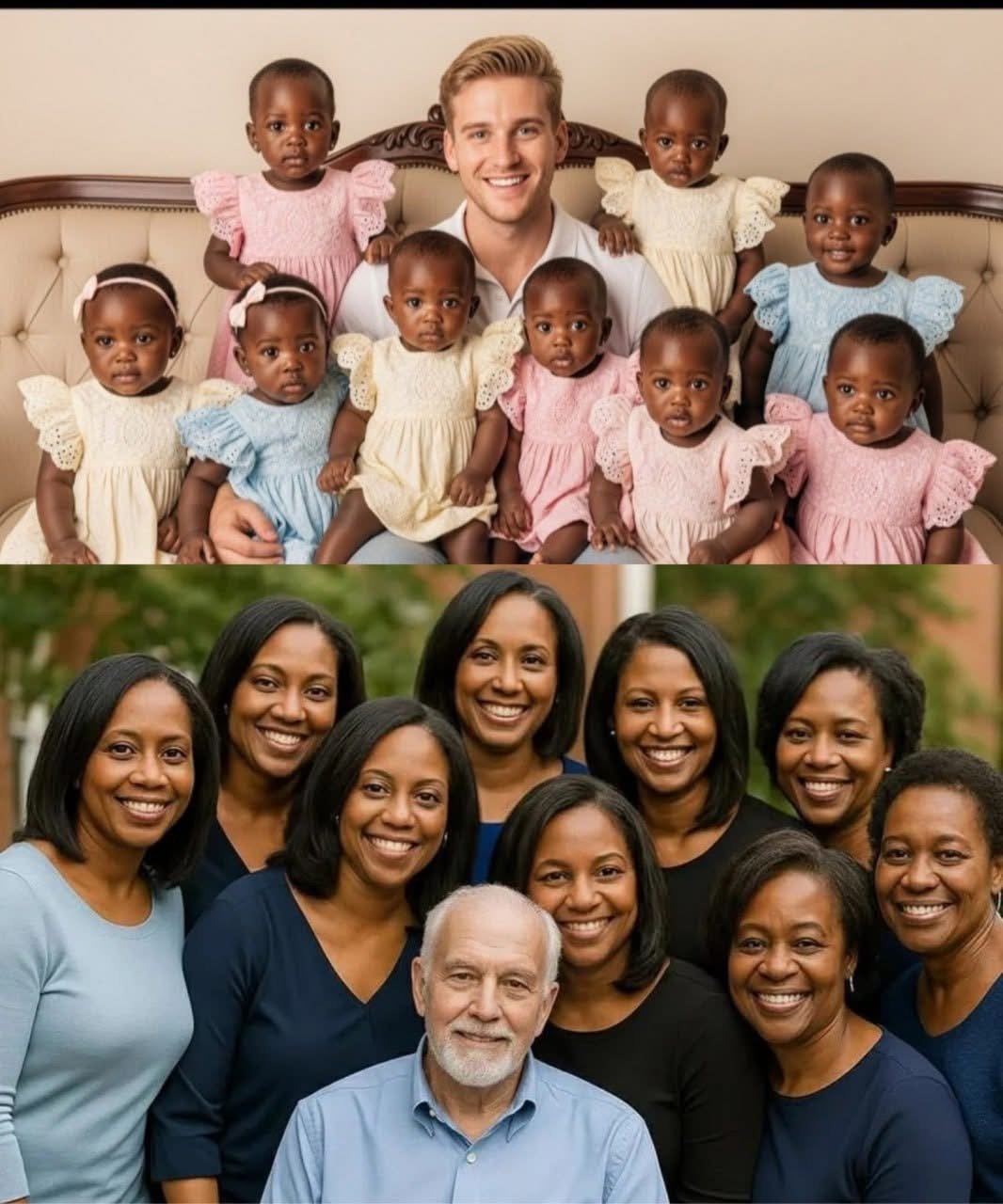 1979 ADOPTIERTE ER NEUN SCHWARZE BABYS, DIE NIEMAND WOLLTE.