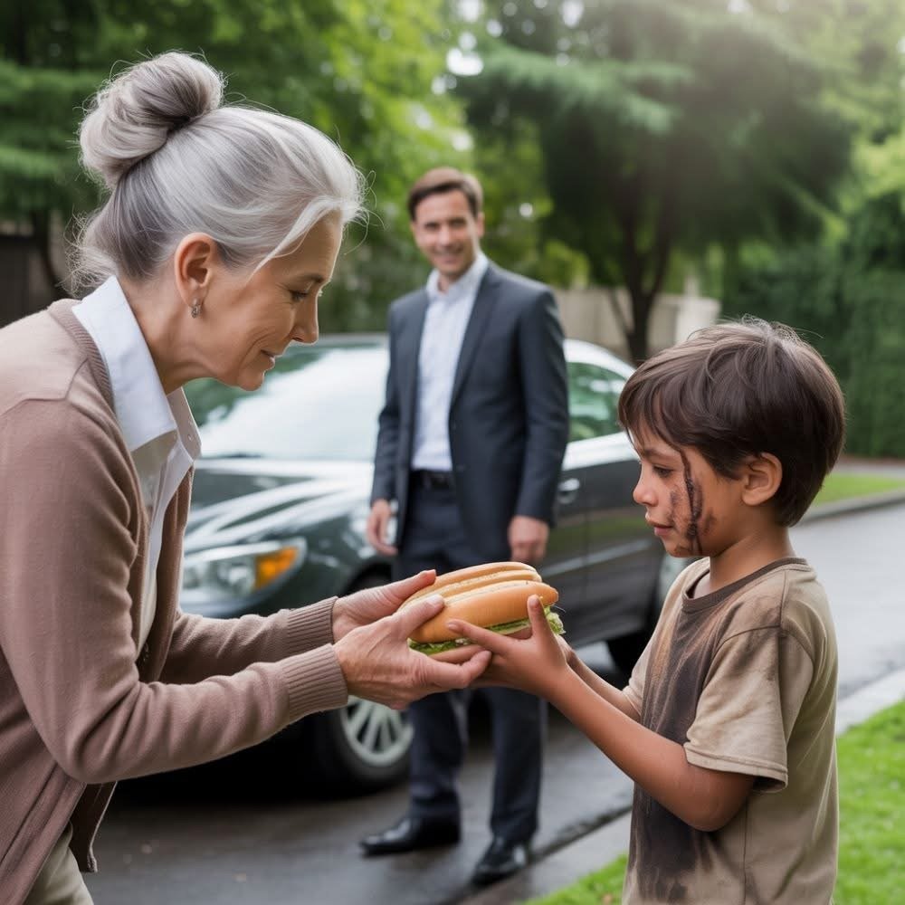 Ein Millionär kommt von einer Geschäftsreise zurück und findet seinen Sohn beim Betteln um Essen bei der Nachbarin