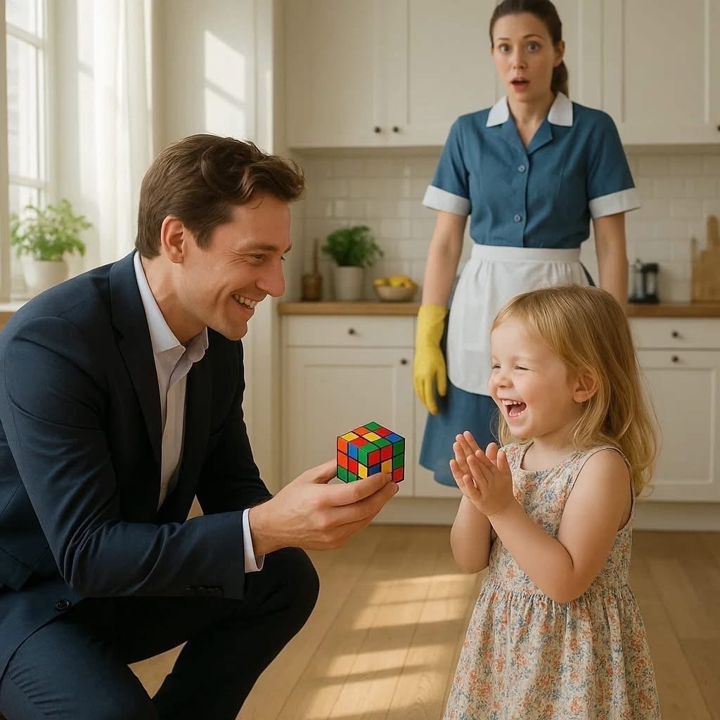 Die Einfache Putzfrau, Die Ihre Kleine Tochter Mit Zur Arbeit Nahm