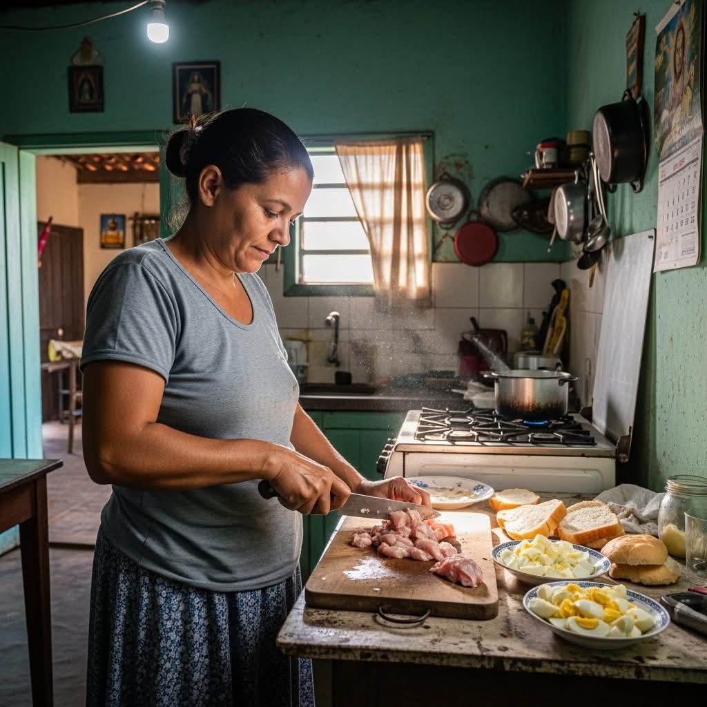 Meine Mutter schnitt das Huhn, hackte die Eier und bestrich das Brot mit Butter – alles mit demselben Messer. Auf demselben Schneidebrett.
